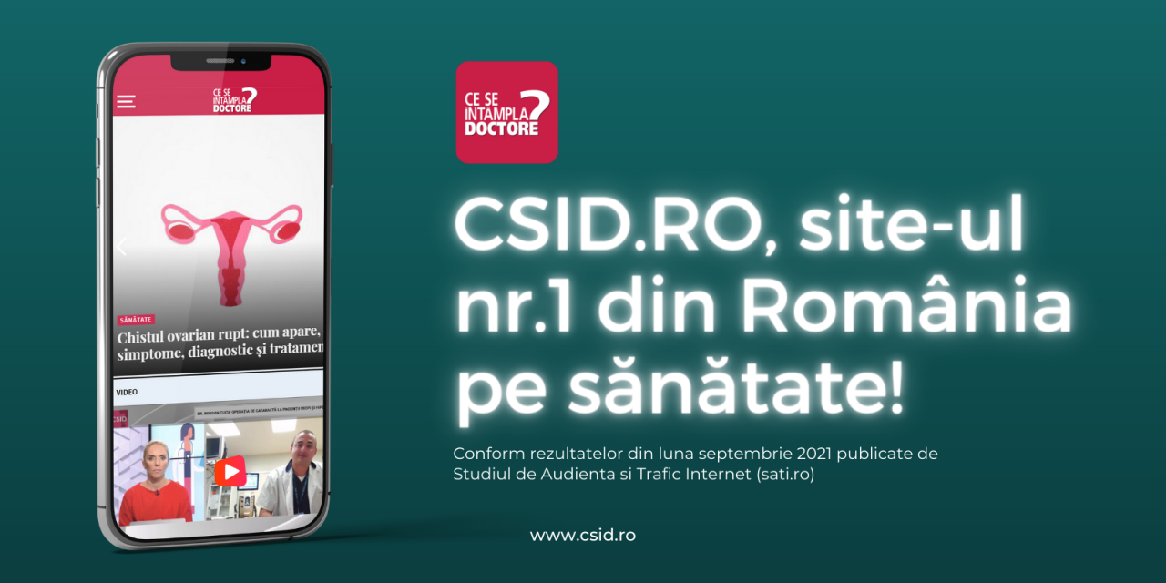 OFICIAL. CSID.ro – cel mai citit site din domeniul Sănătate&îngrijire personal în luna septembrie