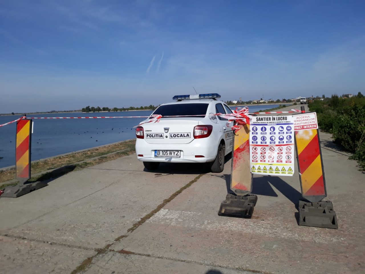 Accesul pe Lacul Morii, blocat cu Poliția. Au început în forță lucrările pe dig. Cum ar trebui să arate locația în primăvară | GALERIE FOTO & VIDEO