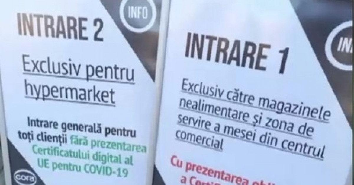 Primul centru comercial amendat pentru că permitea accesul nevaccinaților fără certificat verde