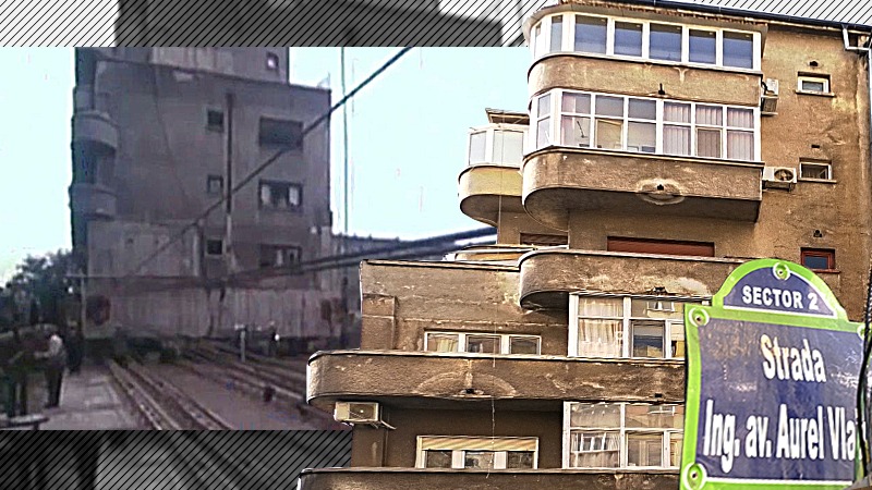 VIDEO-FOTO | Cum s-au mutat pe roți, din ordinul lui Ceauşescu, trei blocuri din București, cu tot cu locatari în ele. ”Le-au translatat cu atâta delicatețe că un pahar cu apă, pus pe masă, nu s-a vărsat”