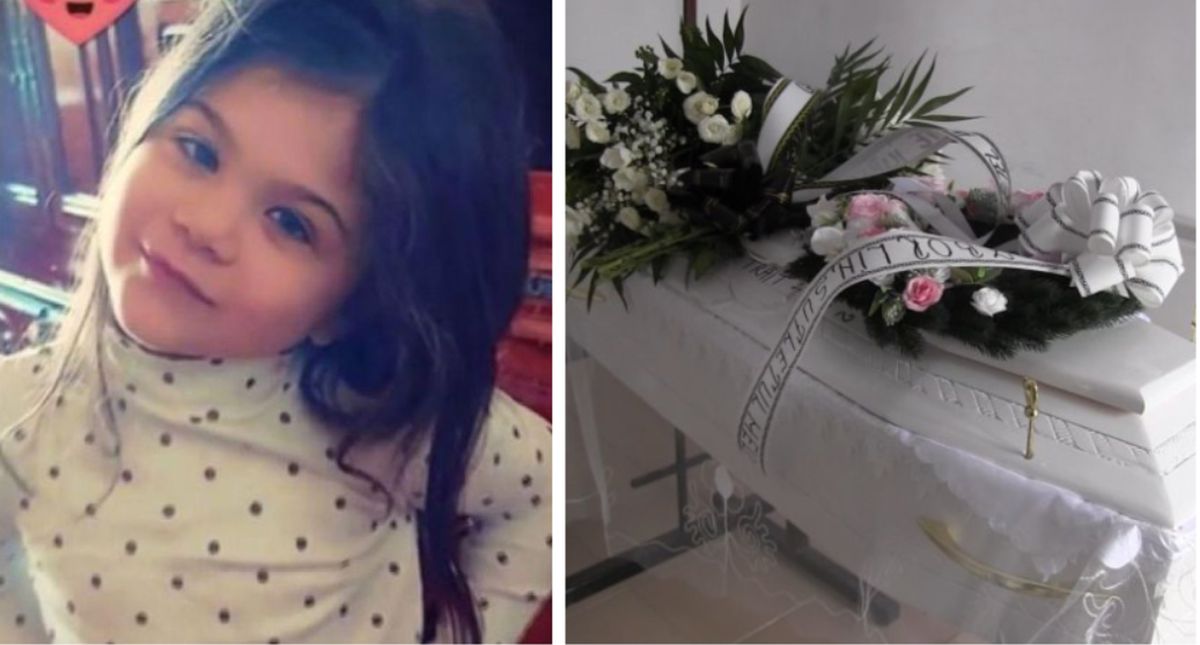 FOTO| Antonia, fetița ucisă de tatăl vitreg la Arad, a fost înmormântată cu păpușa Elsa. Mesajul cutremurător scris de mama copilei pe coroana de flori