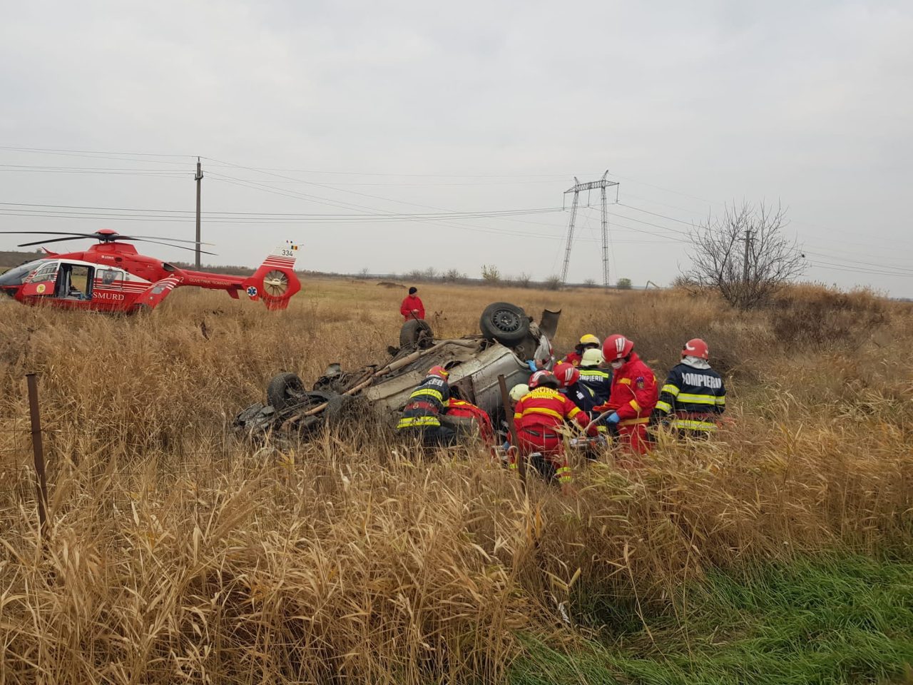Accident grav pe Autostrada București – Pitești. A fost solicitat elicopterul SMURD