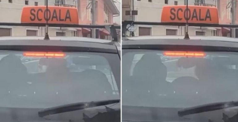 Instructoare auto din Caransebeș, filmată în timp ce își lovește elevul