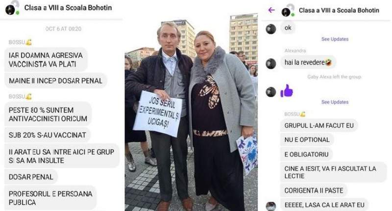 Un profesor antivaccinist ar fi amenințat elevii că o aduce pe Diana Șoșoacă peste ei. Dascălul ar fi fost concediat
