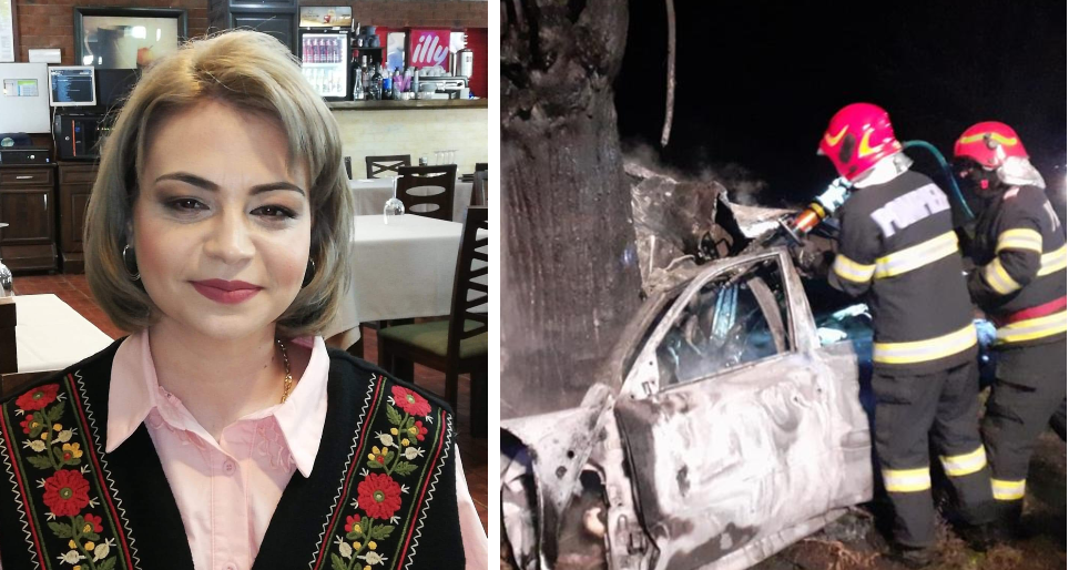 VIDEO| Livia a murit la doar 30 de ani, după ce a intrat violent cu mașina într-un copac. Femeia a fost găsită carbonizată printre fiarele mașinii