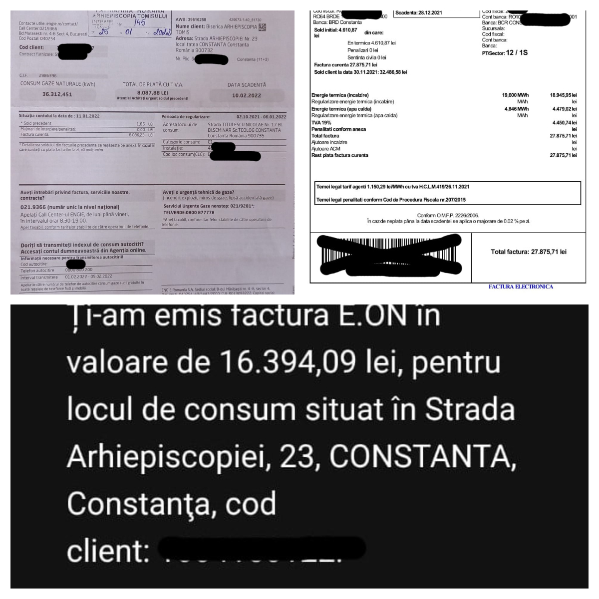Facturi de peste 52.000 de lei pentru Arhiepiscopia Tomisulu: „No comment”