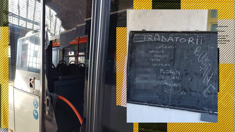FOTO | Comportament de tip mafiot în depourile STB. Angajații care au „spart” greva au fost trecuți pe liste „ale rușinii”. Jigniri, amenințări și geamuri sparte la mașini