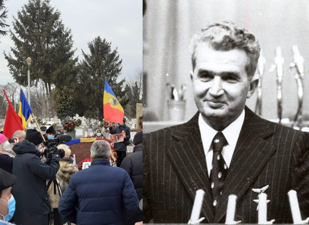 FOTO & VIDEO | Cum arată mormântul lui Nicolae Ceaușescu la 104 ani de la nașterea sa. Zeci de admiratori i-au adus flori la cimitir