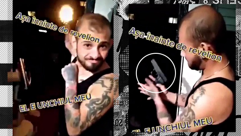 VIDEO | Bărbat filmat în timp ce trage cu un pistol înspre un bloc de locuințe, de Revelion. „Numai săracii aruncă cu petarde”
