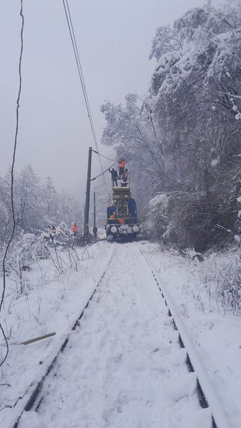 CFR Infrastructură anunță că traficul fevoviar este adaptat la condiții de iarnă în mari multe zone, sub impactul ninsorilor. Regiunile unde se fac transbordări