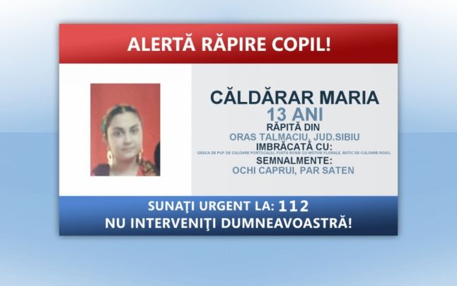 Fată de 13 ani, răpită din curtea unei case și urcată cu forța într-un BMW