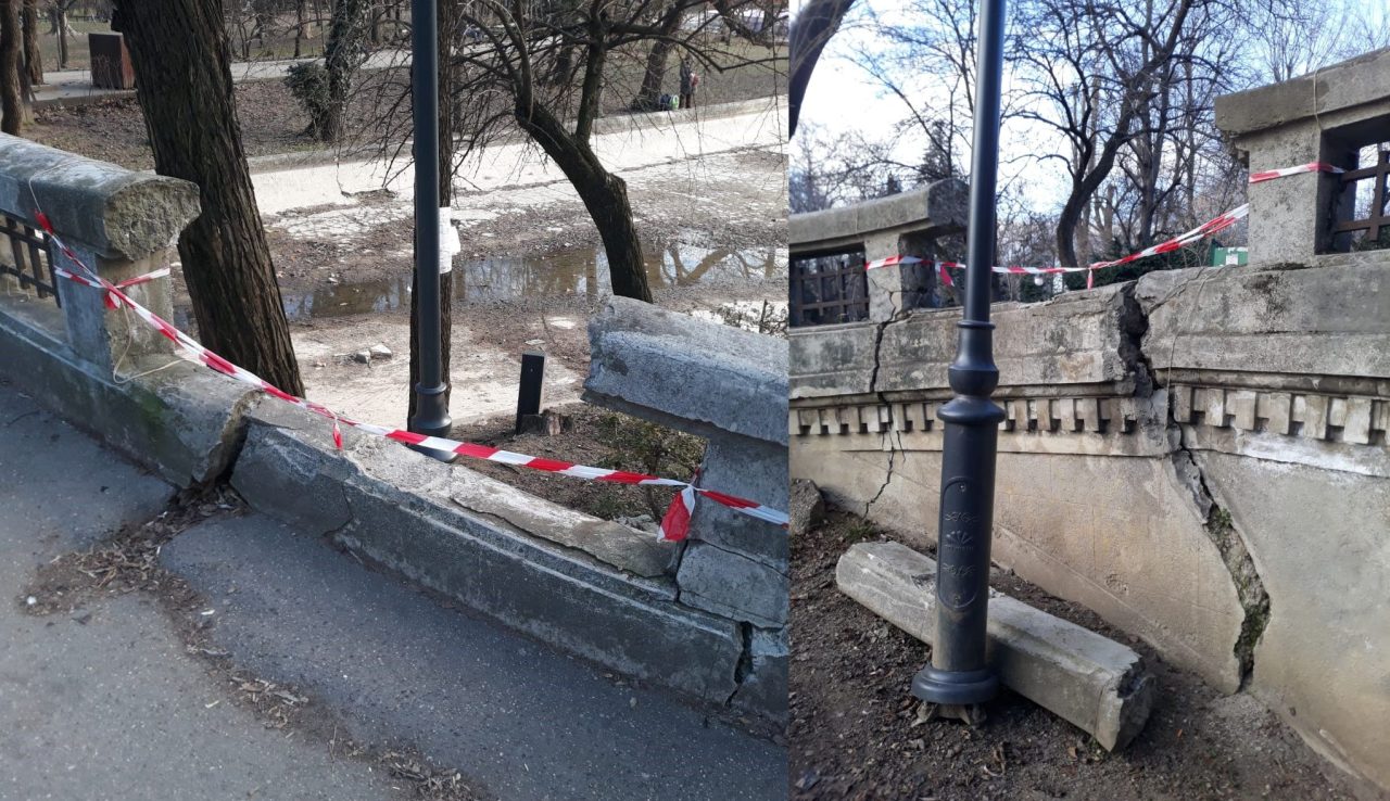 VIDEO | Imaginea neputinței: Nici acum nu a intrat în reparații Podul Mare din Cișmigiu, iar balustrada prăbușită în octombrie zace și în prezent pe jos