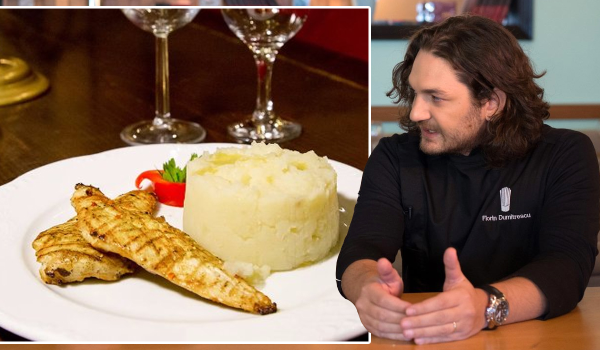 Câți lei costă o porție de piept de pui cu piure de cartofi în restaurantul lui chef Florin Dumitrescu din București