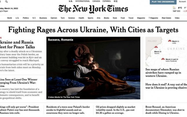 Omenia românilor, cap de afiș pe The New York Times: „Refugiaţii ucraineni în România găsesc adăpost şi un bun-venit din inimă”