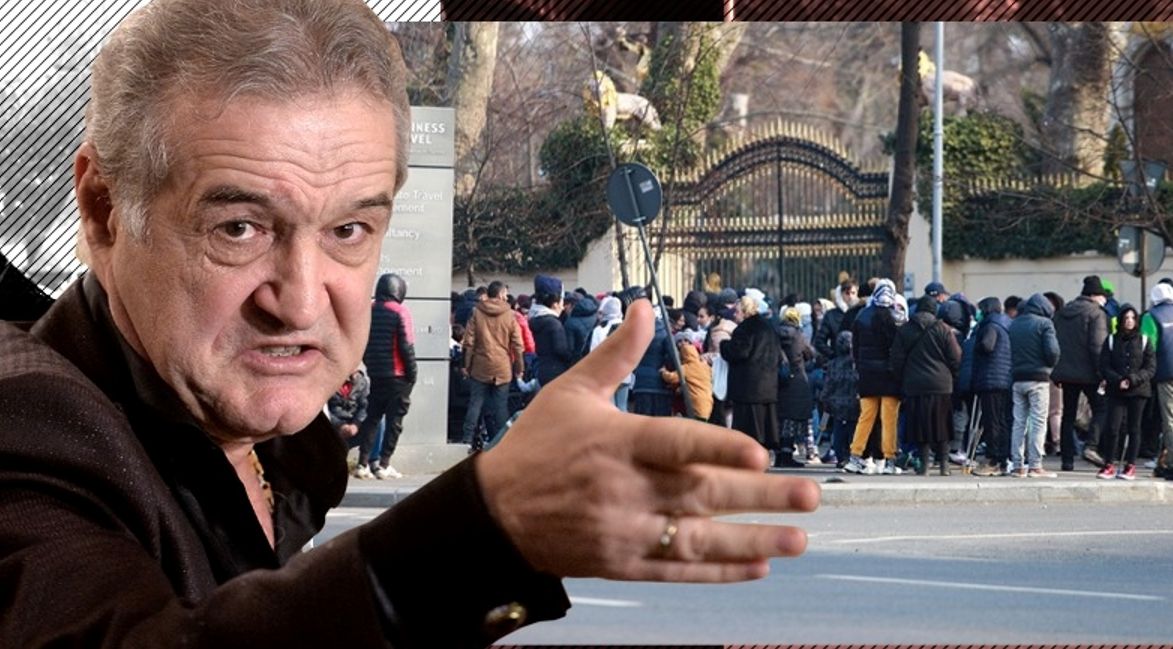 FOTO| Zeci de oameni s-au adunat în fața casei lui Gigi Becali. Ce i-au cerut patronului de la FCSB