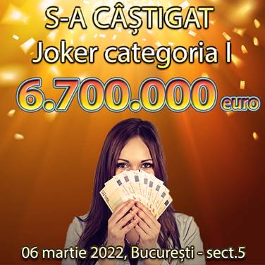 S-a câștigat cel mai mare premiu din istoria jocului JOKER: Peste 6.7 milioane de euro