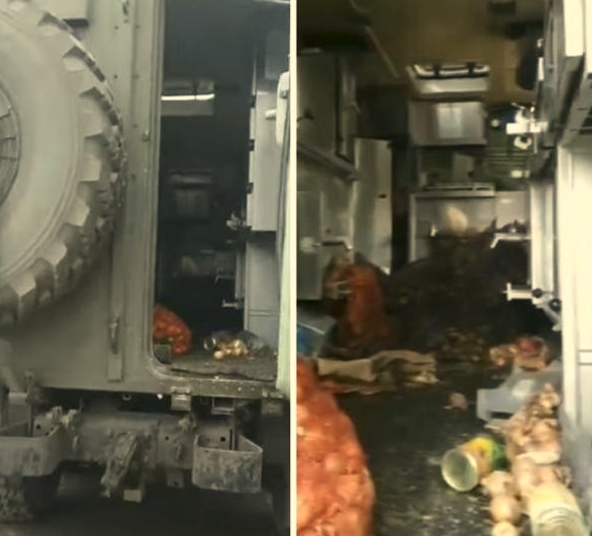 VIDEO| Dieta de groază a militarilor ruşi aflaţi pe front. Ce au descoperii ucrainenii într-o bucătărie mobilă abandonată