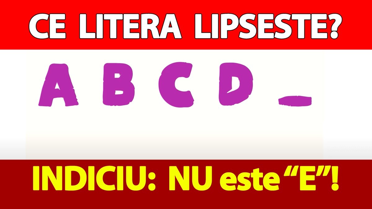 Testul IQ aproape imposibil de rezolvat | Ce literă lipsește? Indiciu: nu este „E”