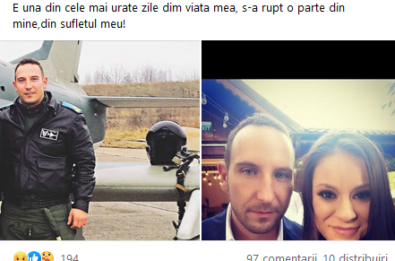 Mesaj cutremurător pentru pilotul decedat la Constanța: „Sufletul meu! Aseară ai venit să îmi aduci mărțișor”