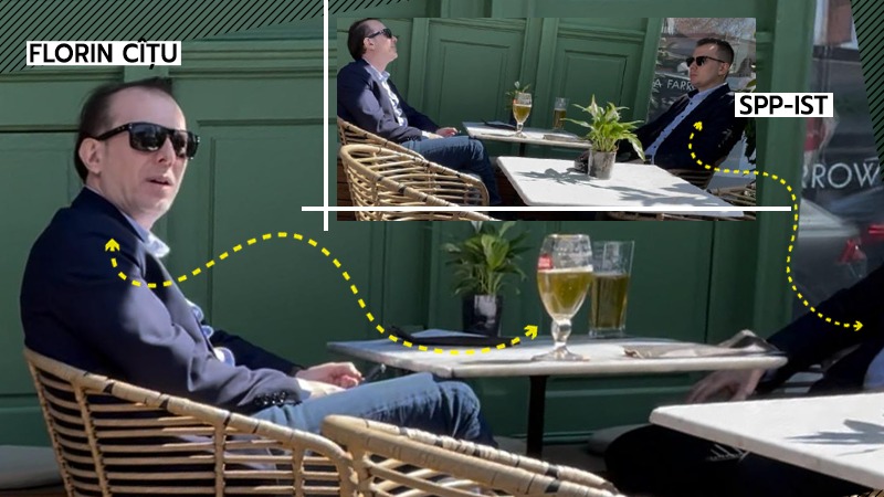 FOTO-VIDEO EXCLUSIV | Ce face în miez de zi unul dintre cei mai bine plătiți angajați ai Statului român. Președintele Senatului, ora 12:00: gagicăreală și bere la draft în Dorobanți