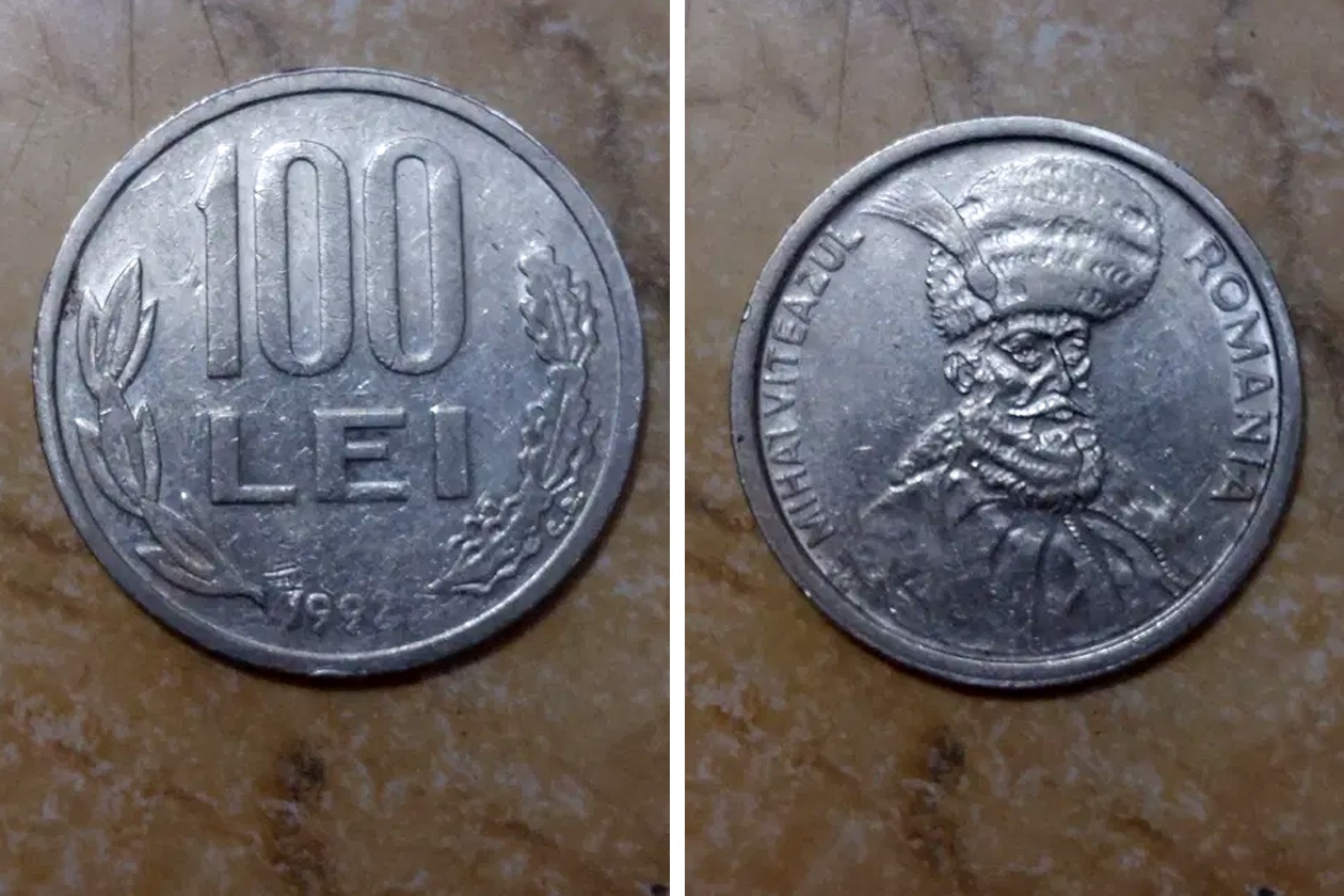 Dacă o ai acasă, te îmbogățești! Cu cât se vinde în 2022 o monedă de 100 de lei din anul 1992, cu chipul lui Mihai Viteazu