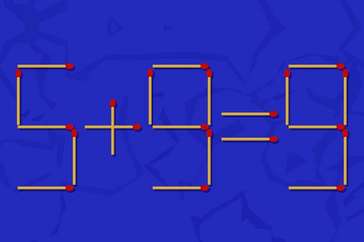 TEST IQ | Mutați doar un băț, ca să transformați 5+9=9 într-o egalitate adevărată