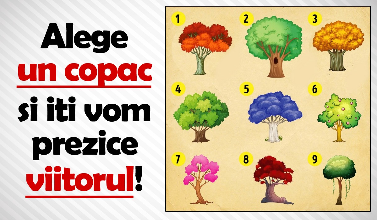 Cel mai tare test IQ psihologic | Alege un copac dintre cei 9 din poză și îți vom prezice viitorul
