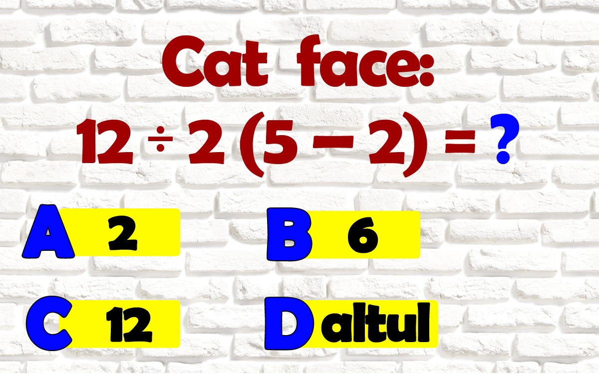 Test IQ cu 10 întrebări | Dacă răspunzi la minimum 9, ești un geniu! Prima: Cât face 12/2(5–2)?
