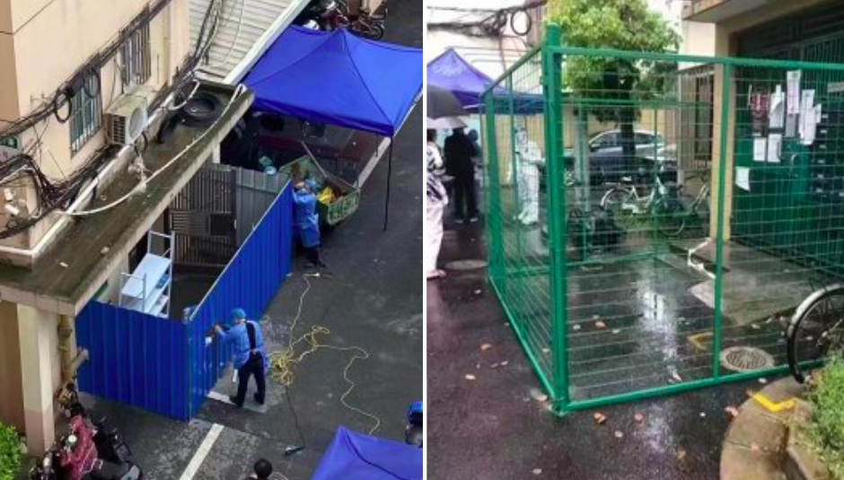 FOTO | Autoritățile din Shanghai montează garduri să țină oamenii în case