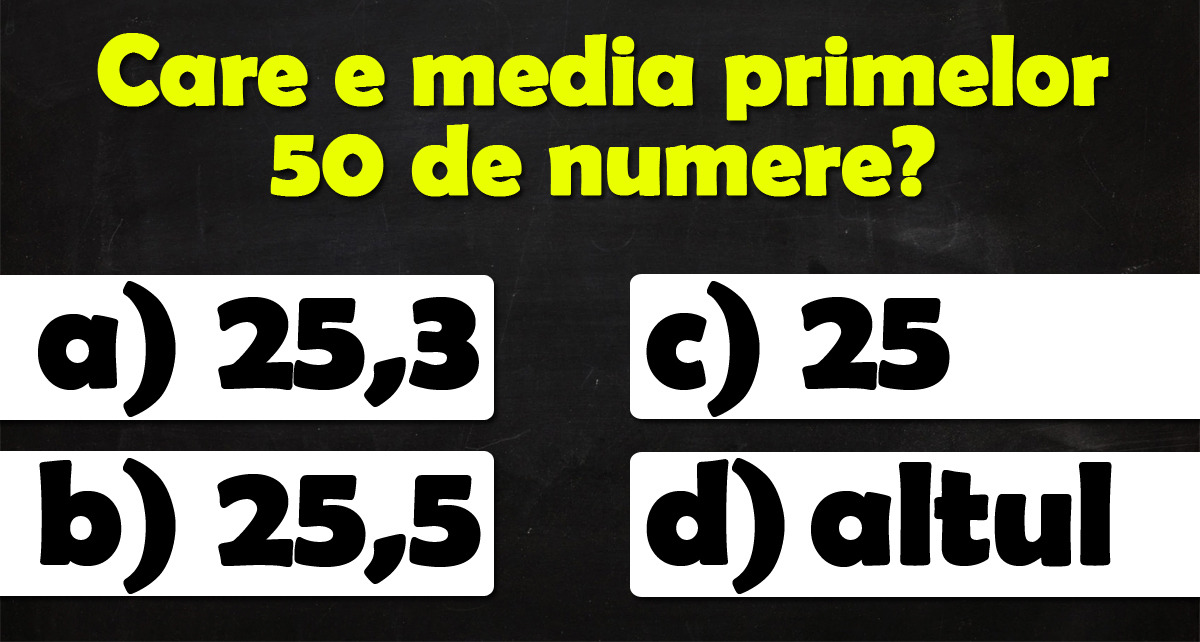 Test IQ pentru genii | Care e media primelor 50 de numere? Atenție, există un detaliu care vă poate scăpa