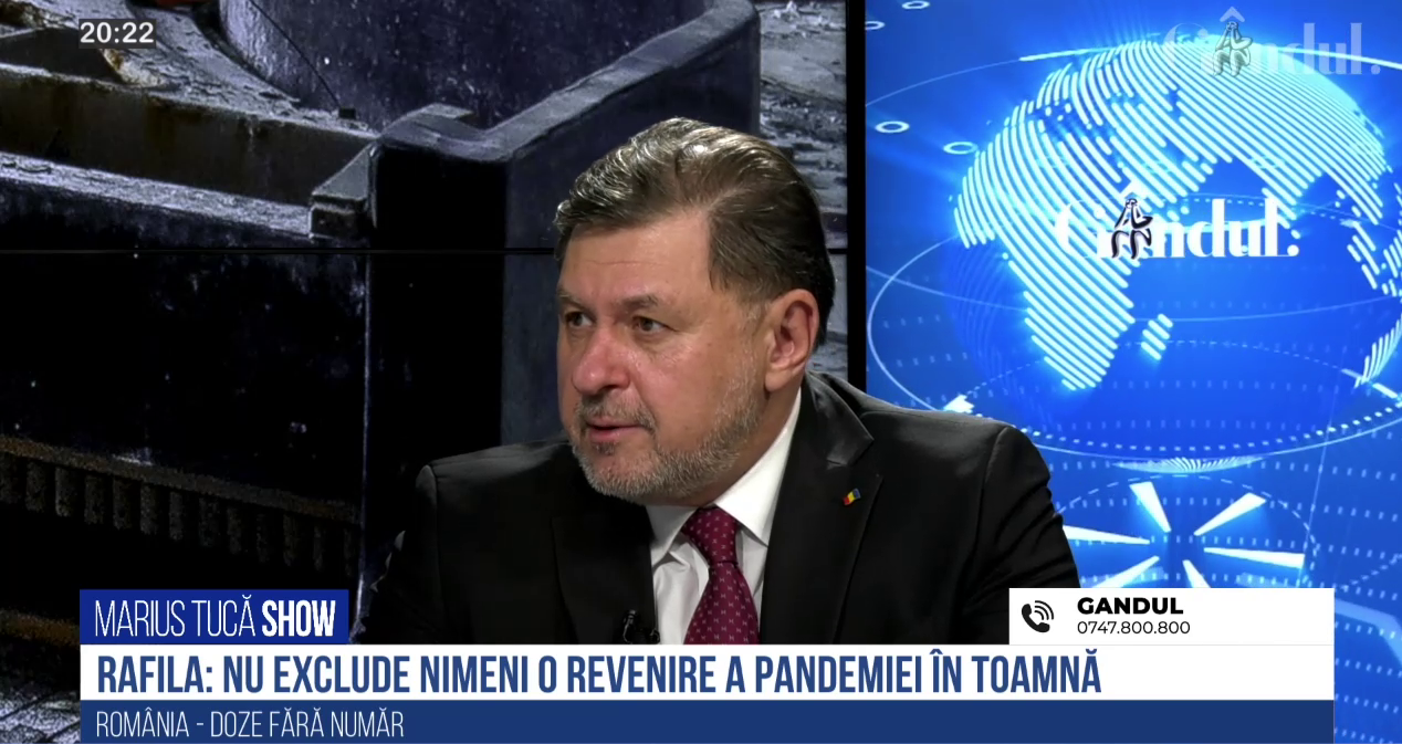 VIDEO Avertismentul lui Alexandru Rafila, ministrul Sănătății, despre pandemie: „Nu exclude nimeni o revenire din toamnă. România are opt milioane de doze de vaccin depozitate”