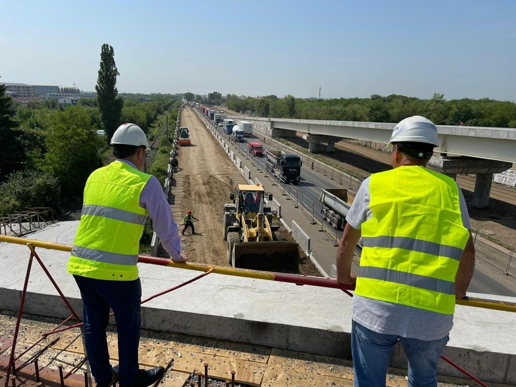 GALERIE FOTO | Cum arată Pasajul de la Domnești, de pe Centura Capitalei: „Se păstrează ritmul bun de lucru”