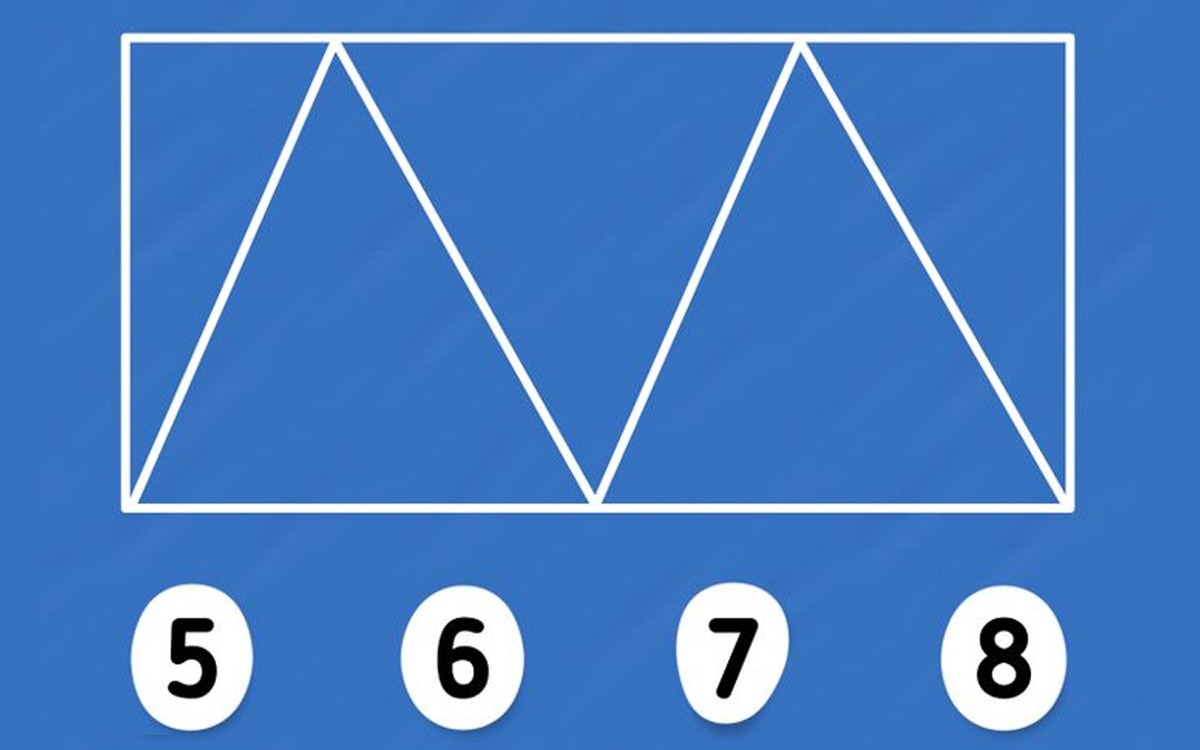 TEST IQ de rezolvat în 10 secunde | Câte triunghiuri sunt, în total: 5, 6, 7 sau 8?