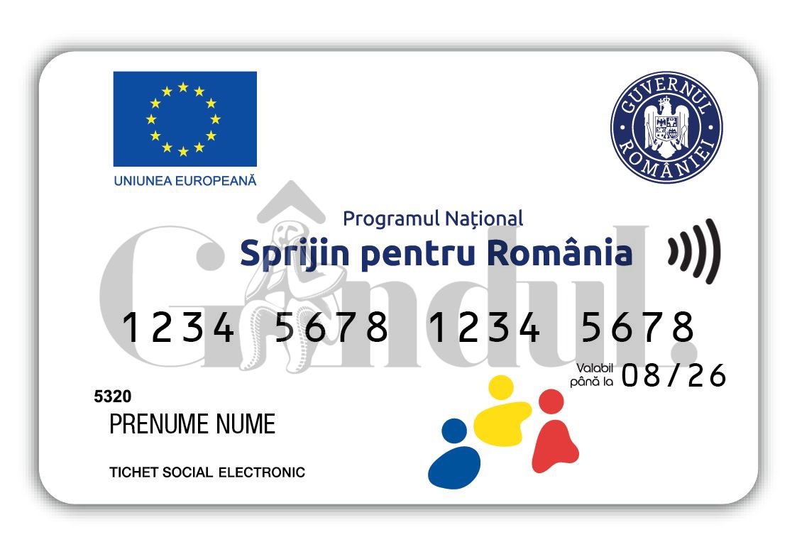 EXCLUSIV | Cum arată cardul cu vouchere care va intra în portofelele a peste 2,5 milioane de români