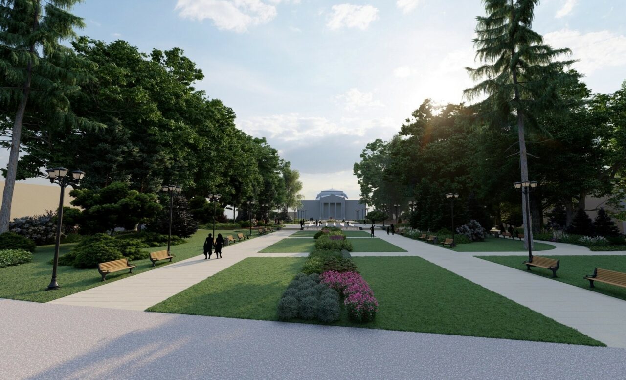 Parcul din fața Teatrului Național din Iași, reabilitat într-un proiect de 18 milioane de lei. Primarul Mihai Chirica: „Nu vom renunța la arborii masivi”