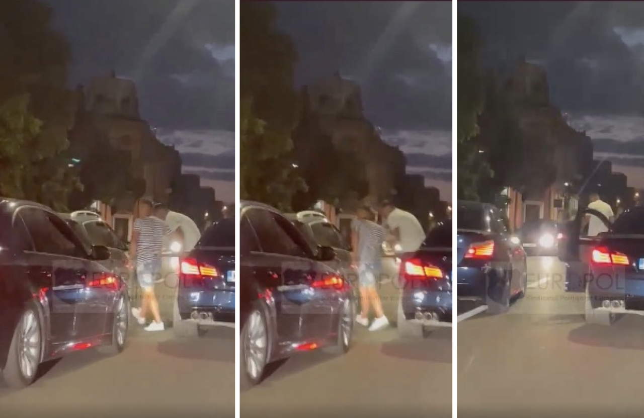 VIDEO Un polițist a fost agresat în trafic de un grup de scandalagii în timp ce se afla în mașina personală împreună cu familia sa