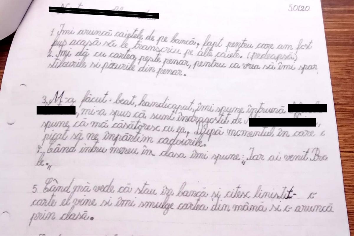 Notițele unui elev de 13 ani din Prahova: „Când intru în clasă îmi spune: «Iar ai venit, prostule?»”