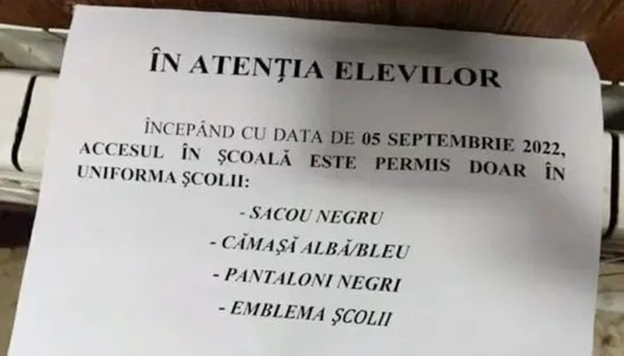 Se întâmplă în România. Uniforma elevilor, obligatorie din 5 septembrie 2022 aici?!