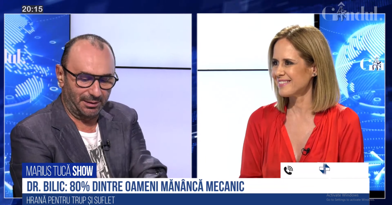 VIDEO | Dr. Mihaela Bilic: „Cred că 80% dintre oameni mănâncă mecanic. Mâncăm nu pentru că ne este foame, ci pentru că avem o insatisfacție la nivel de trăiri, de senzații și de emoții”