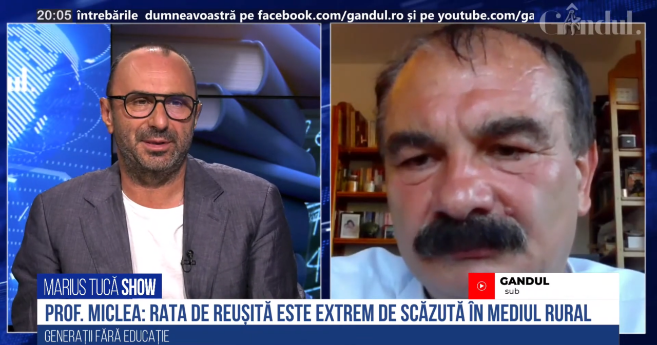 VIDEO | Prof. univ. dr. Mircea Miclea, despre rezultatele de la Evaluarea Națională: „Se datorează, în mare măsură, efortului pe care părinții l-au făcut prin faptul că au acordat meditații copiilor. În mediul rural, rata de reușită este extrem de scăzută”