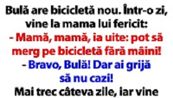 Banc cu Bulă | „Mamă, mamă, ia uite: pot să merg pe bicicletă fără mâini!”