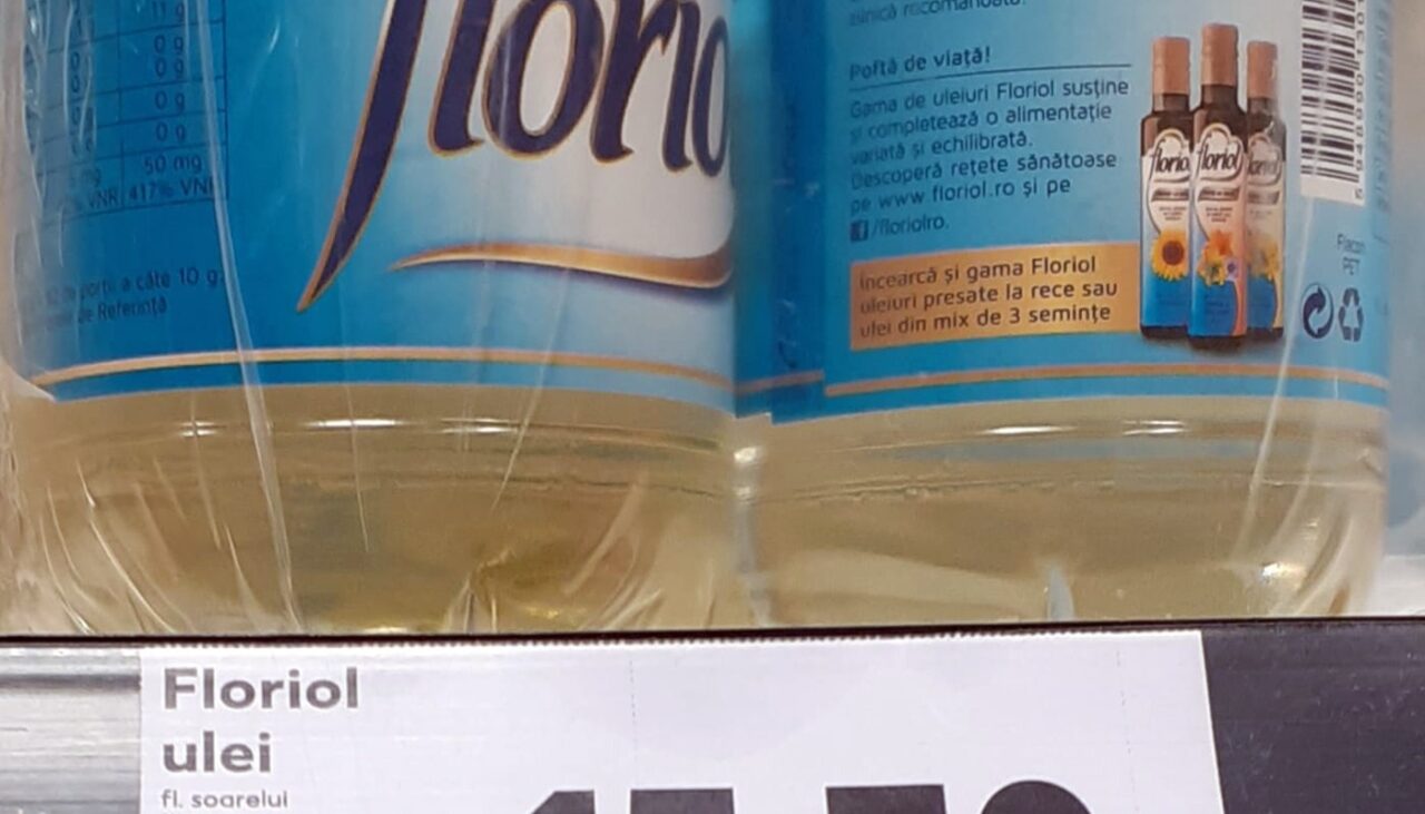 Nu este o eroare! Cu câți lei se vinde o sticlă de 1 litru de ulei de floarea soarelui, în Kaufland