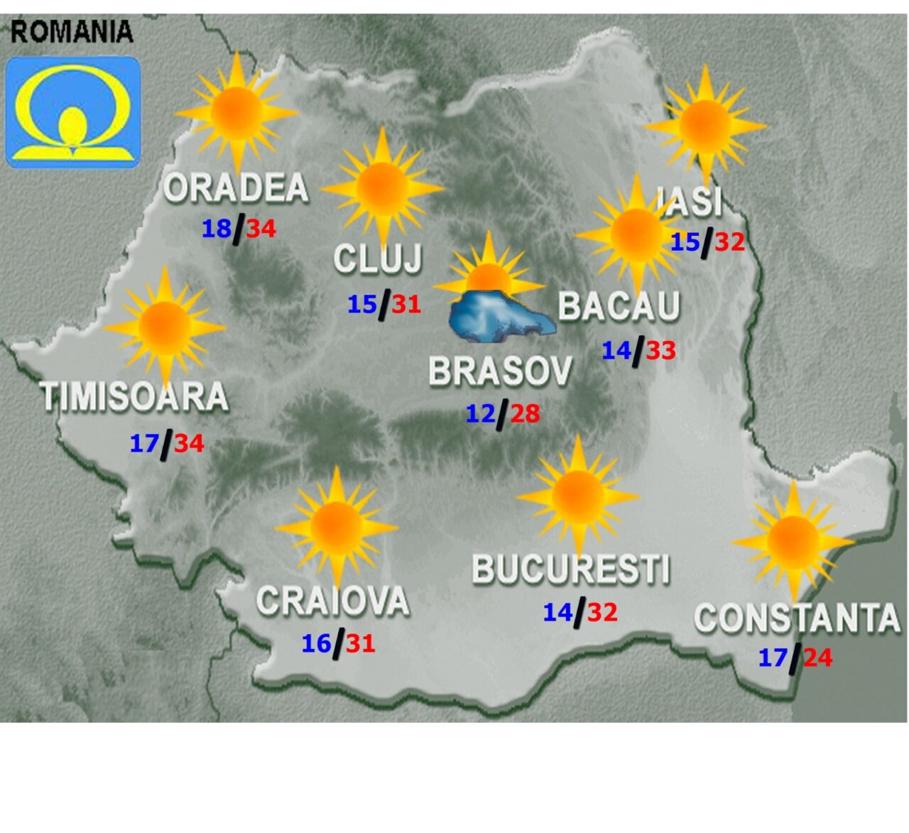 Început de săptămână canicular în România. Termometrele vor indica până la 34 de grade Celsius
