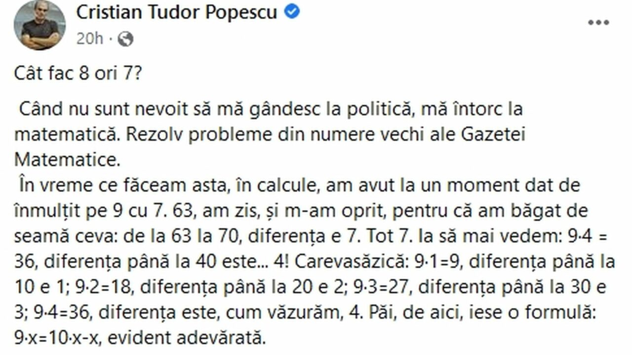 Test de inteligență | Cât fac 8 ori 7? Soluția oferită de CTP pentru tabla înmulțirii