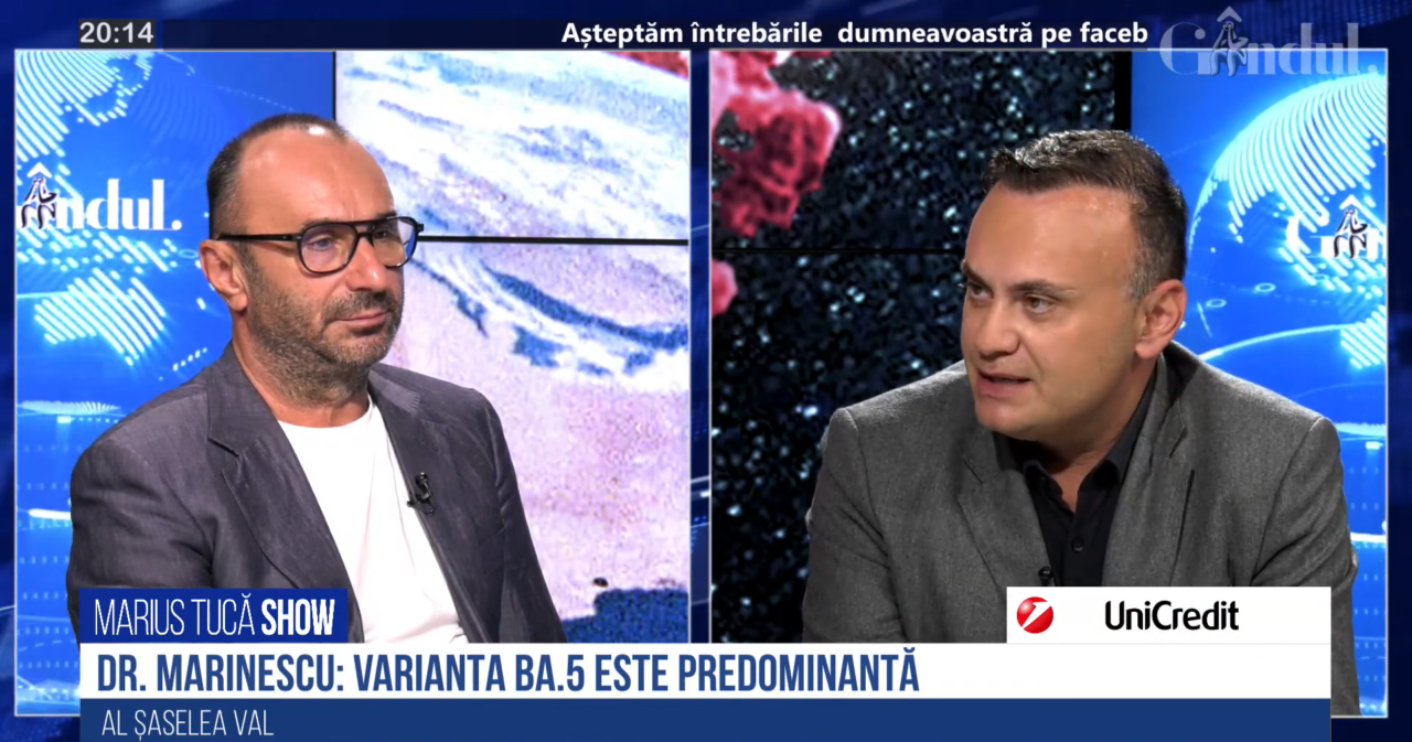 VIDEO | Dr. Adrian Marinescu, despre pericolul unei noi tulpini de COVID: „Au fost variante virale, din Brazilia, de prin Africa, care n-au avut impact, în final. Nu cred că vor fi restricții, și nu doar în România”