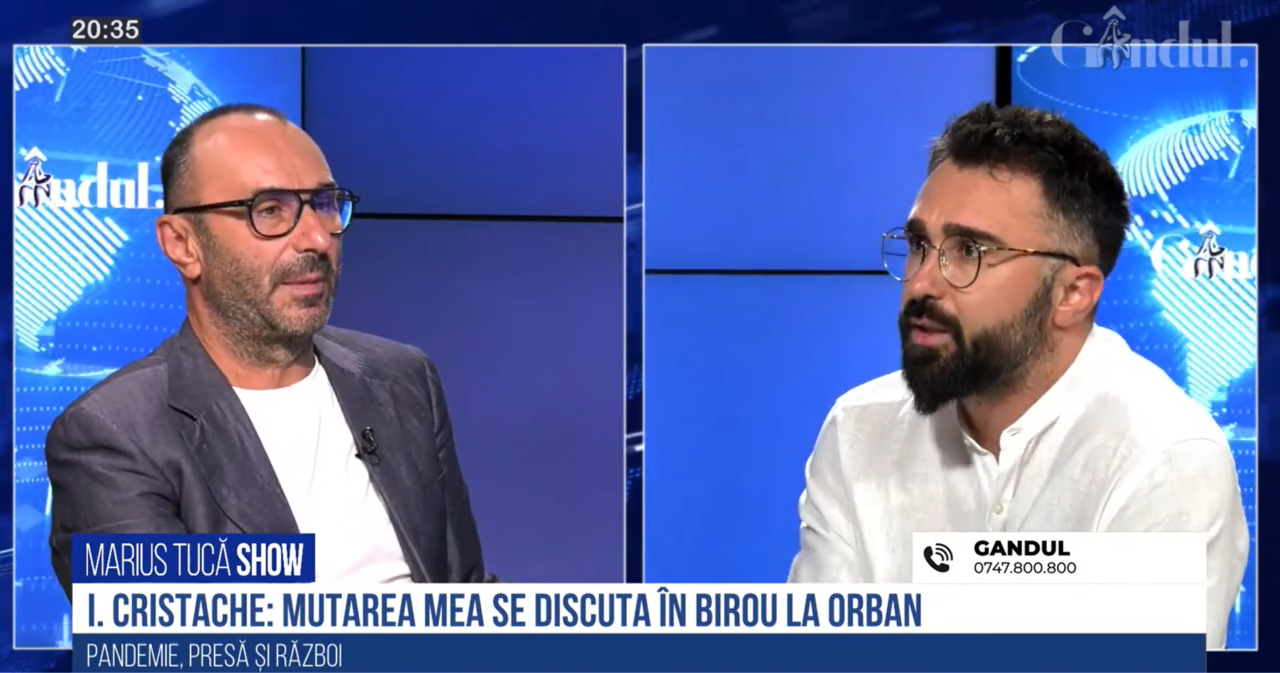 VIDEO | Ionuț Cristache, despre schimbarea orei de difuzare a fostei sale emisiuni de la TVR 1: „De la Orban mi se trage. Mă mutaseră după minorități, iar la minorități nu se uită nimeni”