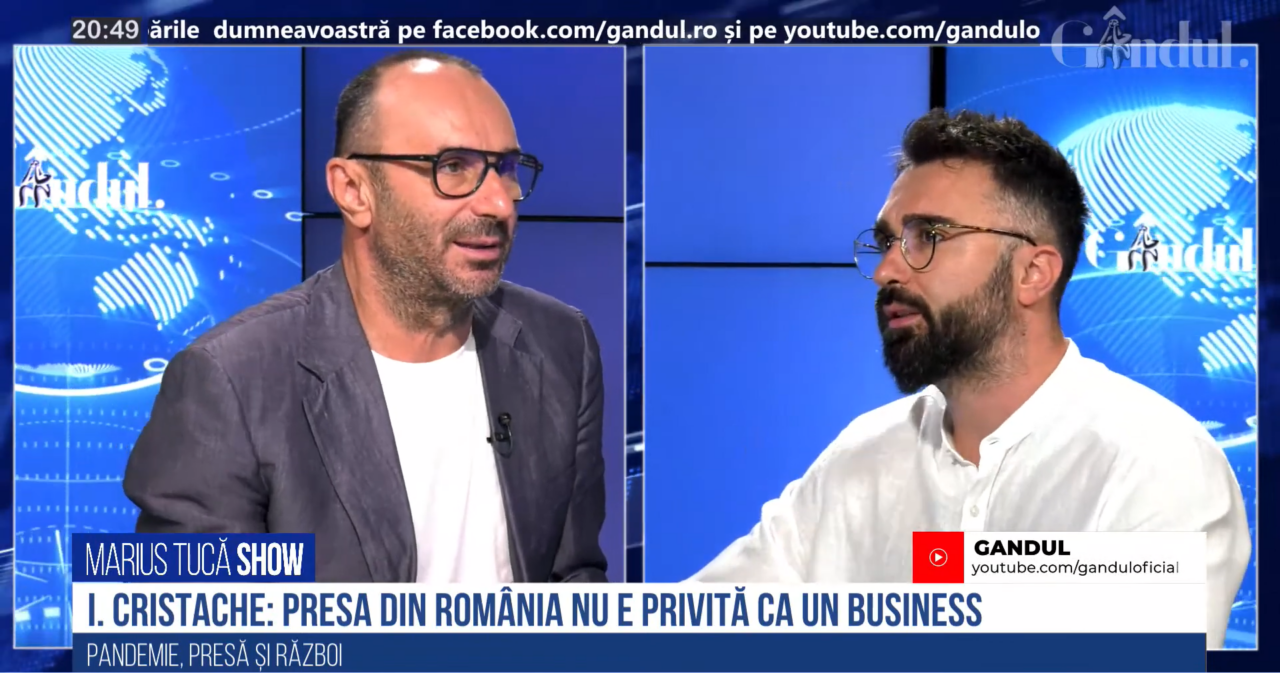 VIDEO | Ionuț Cristache: „În România, presa nu e privită ca un business decât în anumite zone minore, în care deranjul nu e foarte mare. Televiziunea își va vedea de drumul ei, cred că e loc pentru toată lumea”
