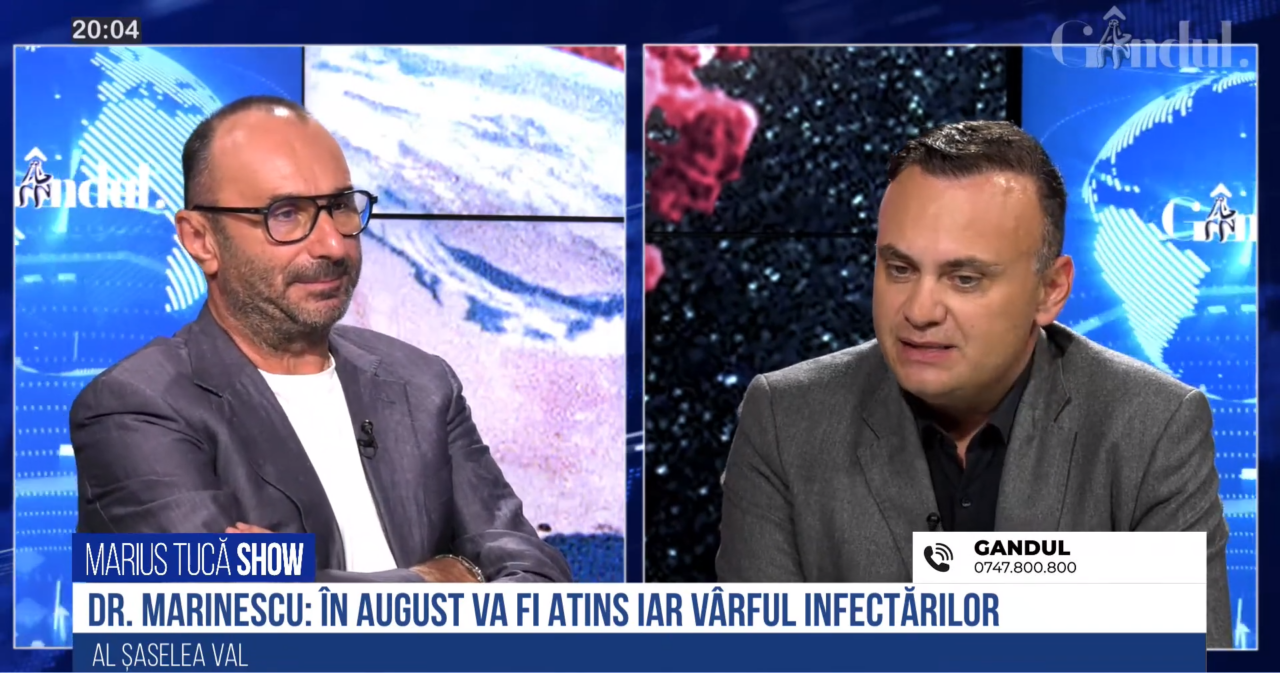 VIDEO | Dr. Adrian Marinescu, despre noul val de infectări cu COVID-19: „În august se va atinge iarăși un vârf și, pe urmă, va fi o curbă descendentă. Simptomele au o intensitate mai redusă”
