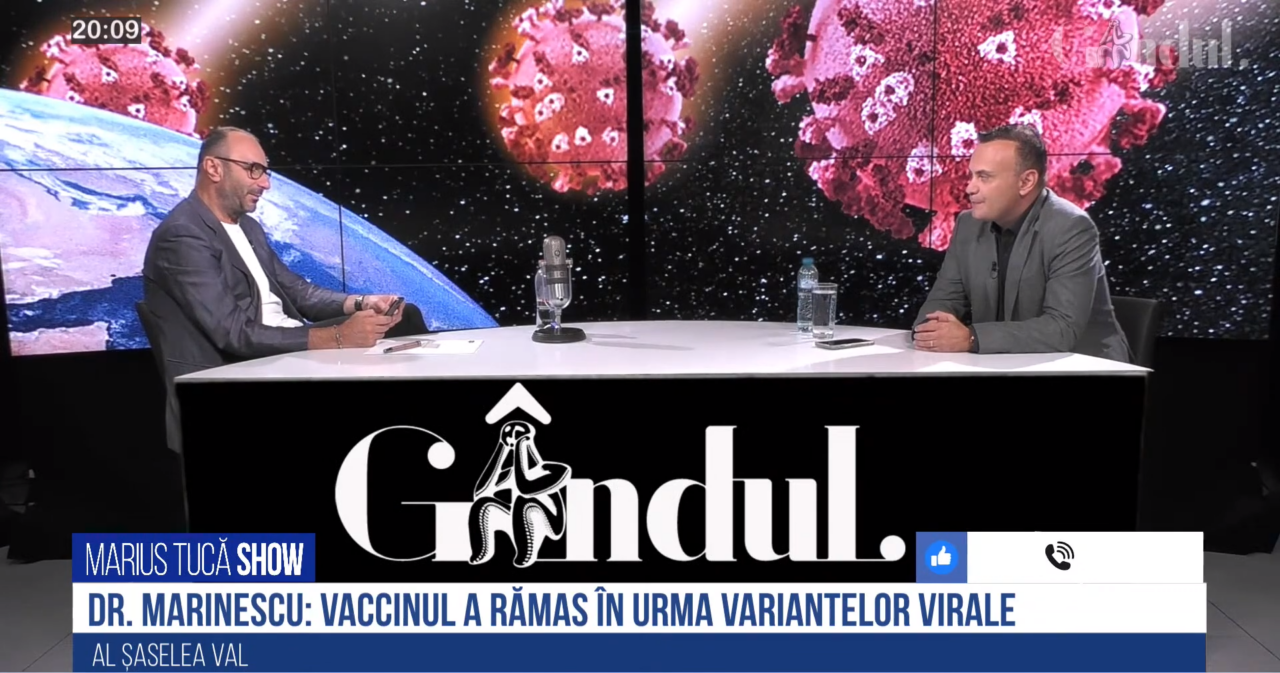 VIDEO | Dr. Adrian Marinescu: „Vaccinul întotdeauna a rămas în urmă variantei virale, e o realitate. Cei care sunt vulnerabili, adică oamenii în vârstă, cei cu boli cronice, ar trebui să facă și al doilea booster”