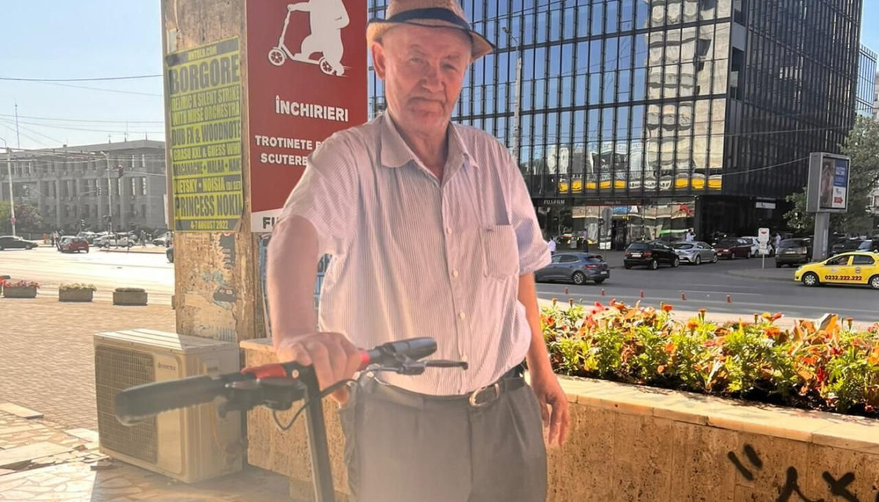 Povestea emoționantă a unui pensionar din Iași: „Acest om de peste 70 de ani mi-a zis că vrea să închirieze o trotinetă”